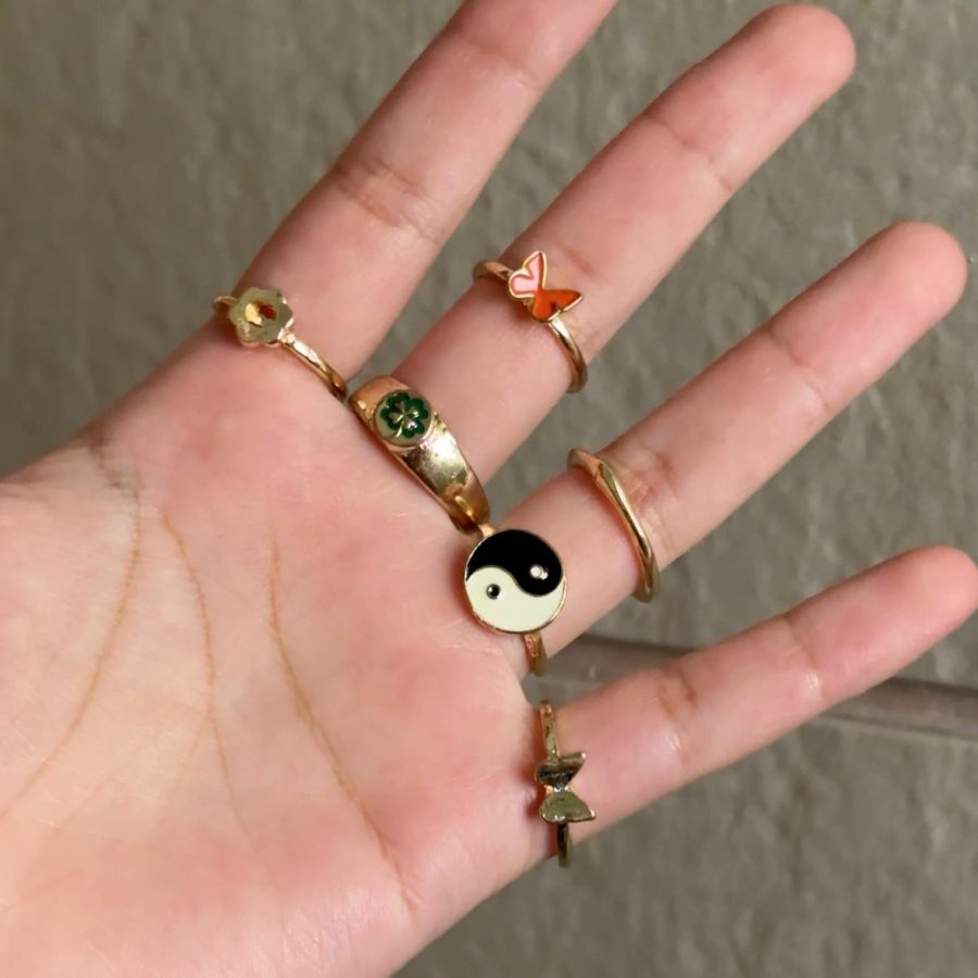 Hippie Enamel Rings Set