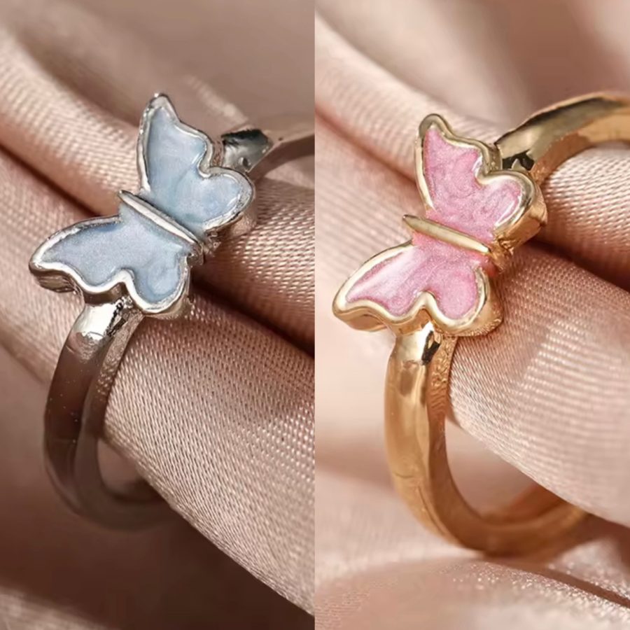 Simple Butterfly Enamel Ring
