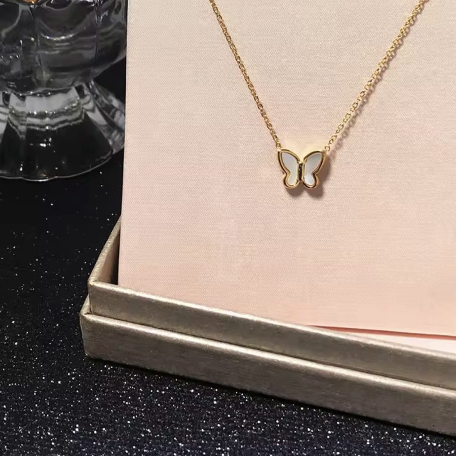 Little White Butterfly Necklace