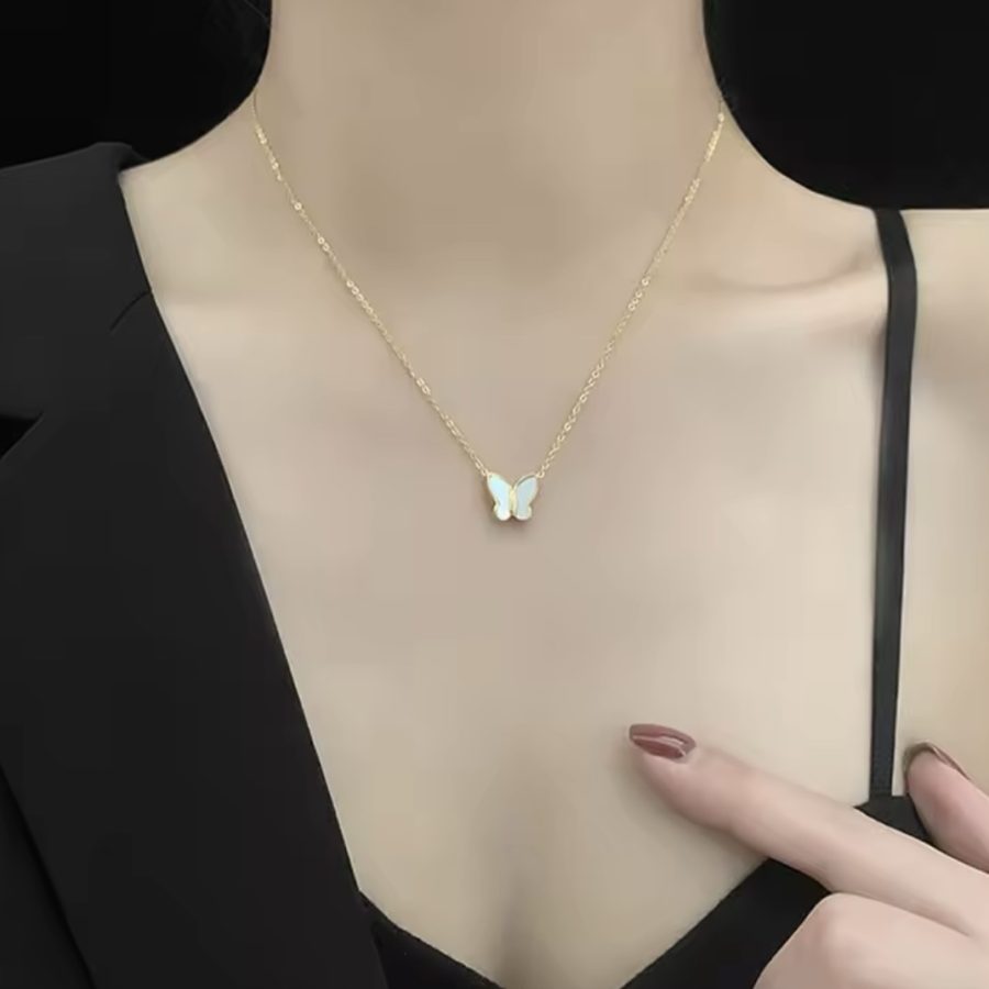 Little White Butterfly Necklace - Image 2