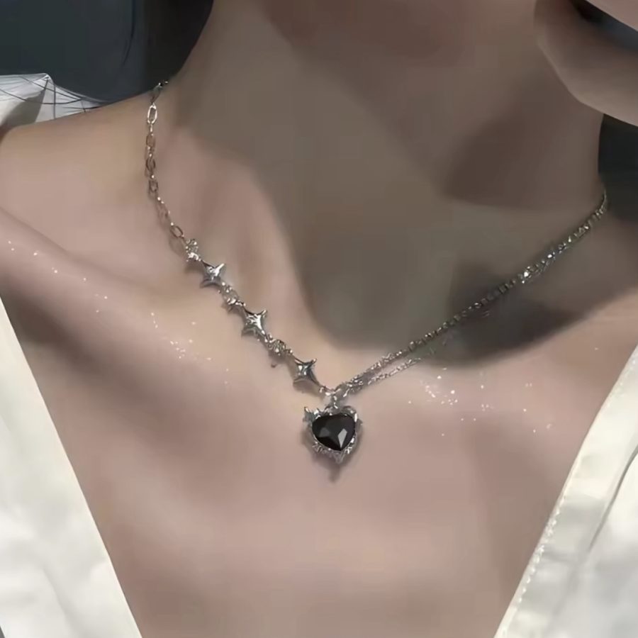 Cyber Crystal Necklace (Black)