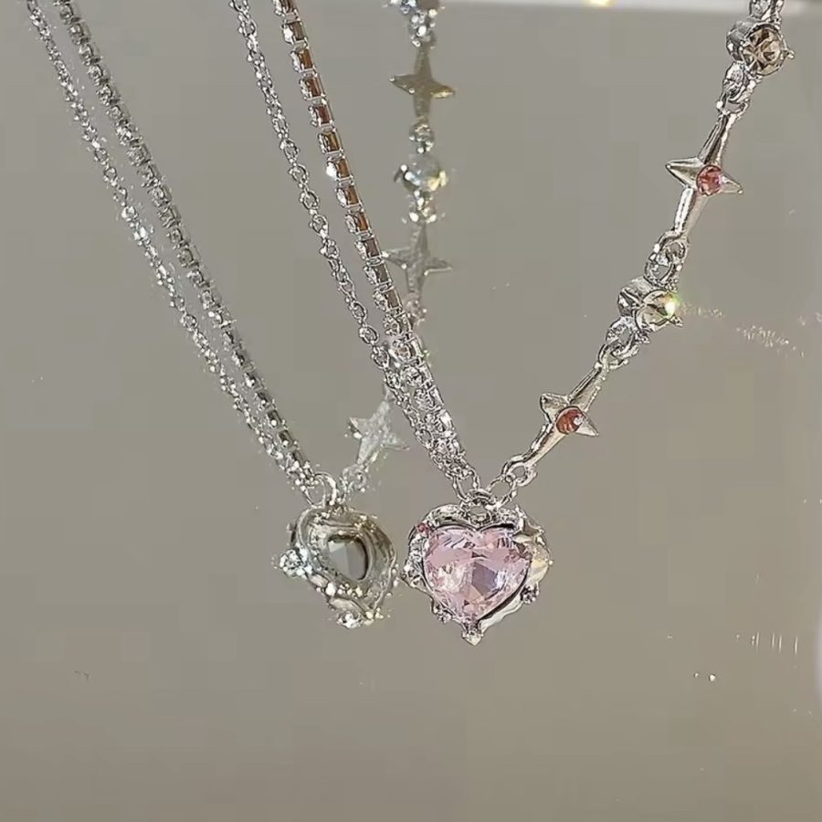 Cyber Crystal Necklace (Pink)
