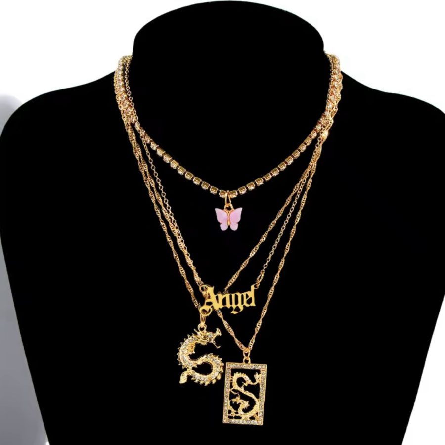 Golden Serpent Necklaces (Set of 4)