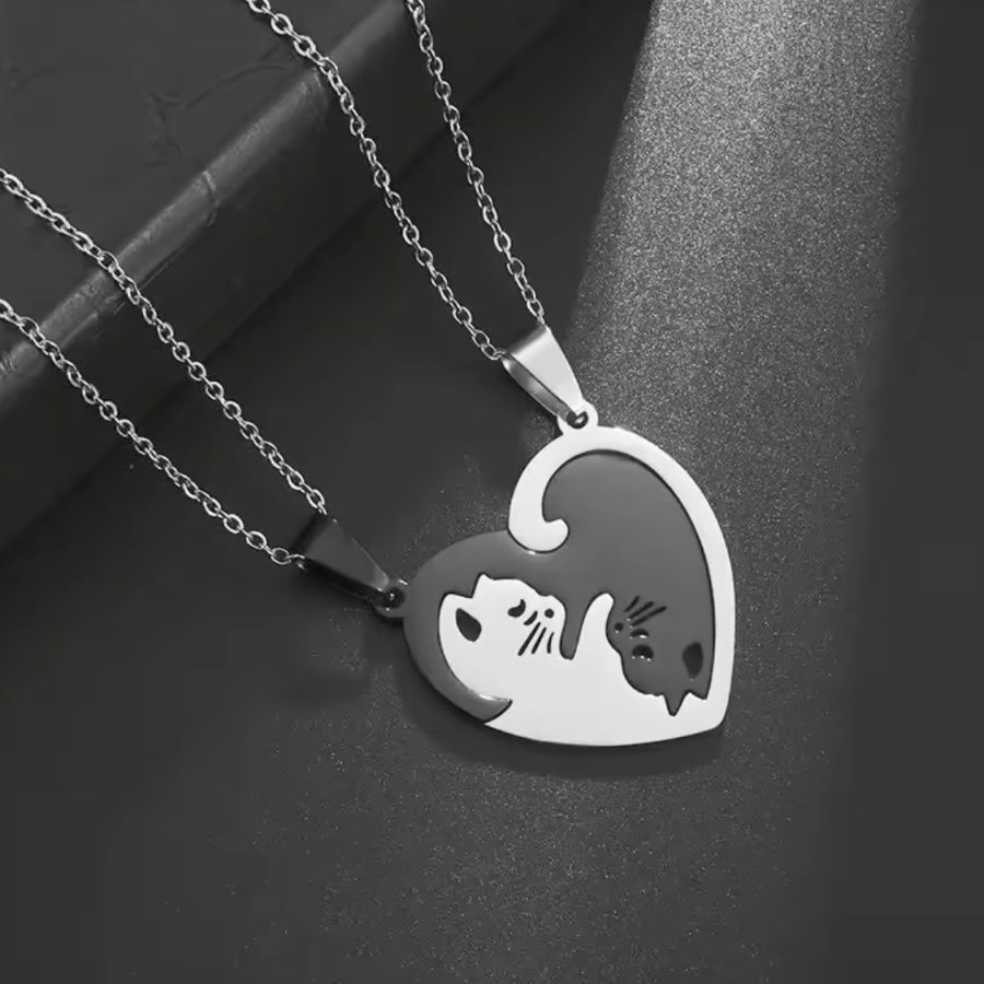 Cat Puzzle Necklaces (Set of 2)