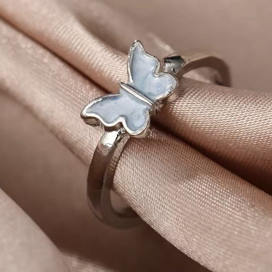 Simple Butterfly Enamel Ring - Image 3