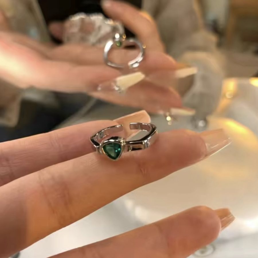 Green Triangle Ring
