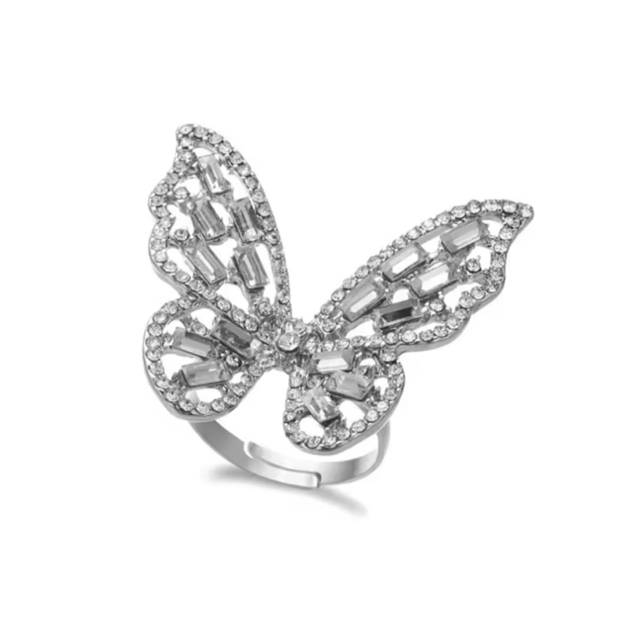 Rhinestone Butterfly Ring
