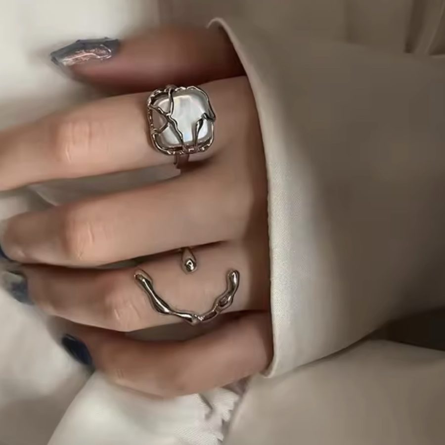Oyster Abstract Rings Set