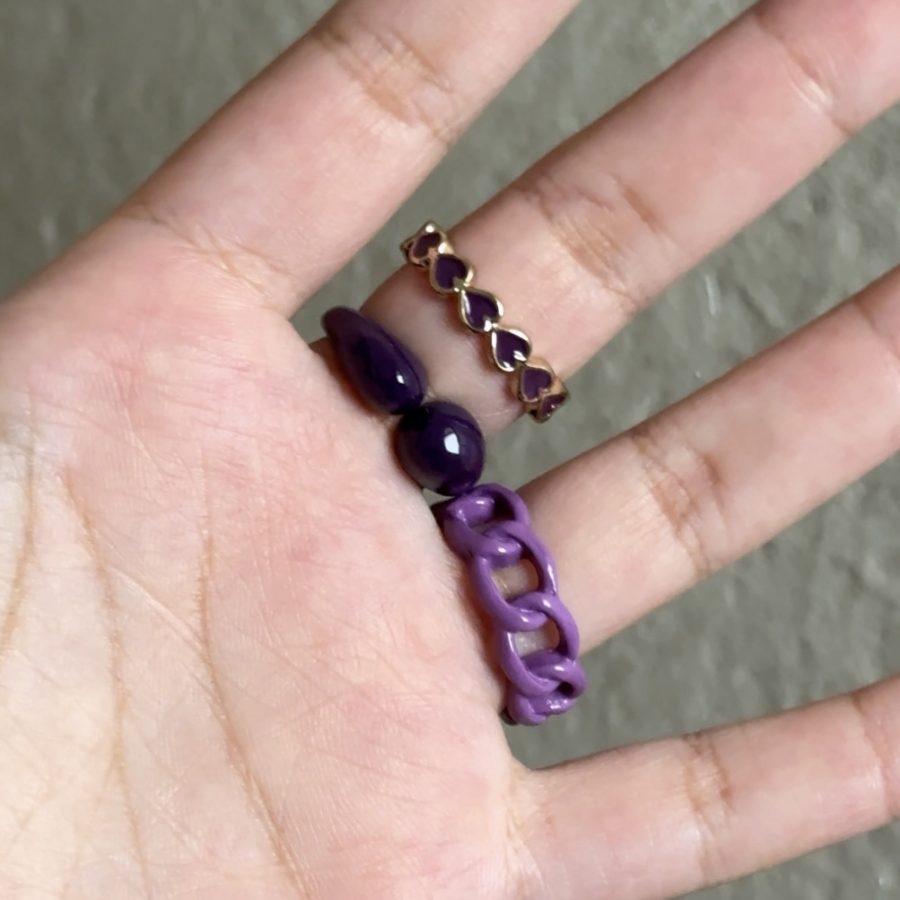 Berry Enamel Rings Set