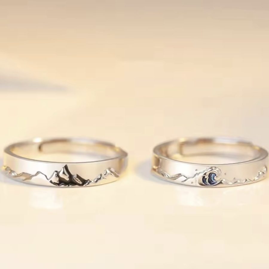 High and Low Couple Rings - Image 2
