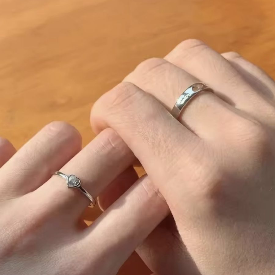 Heart in Heart Couple Rings