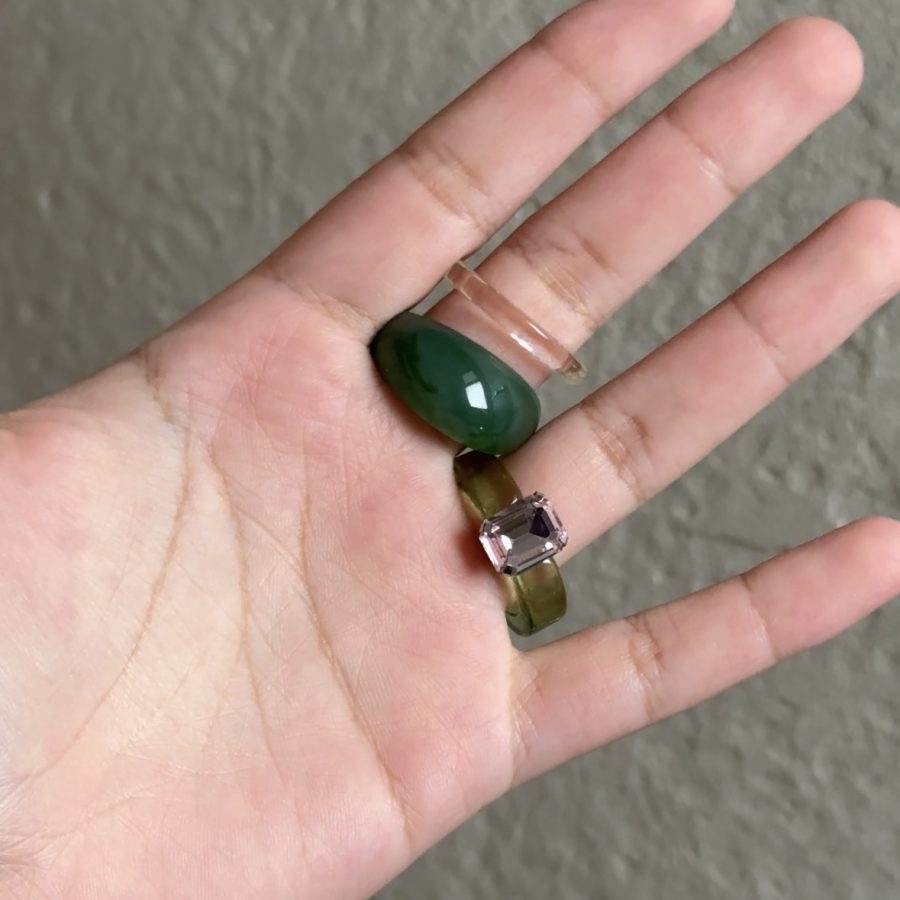 Green Galore Acrylic Rings Set