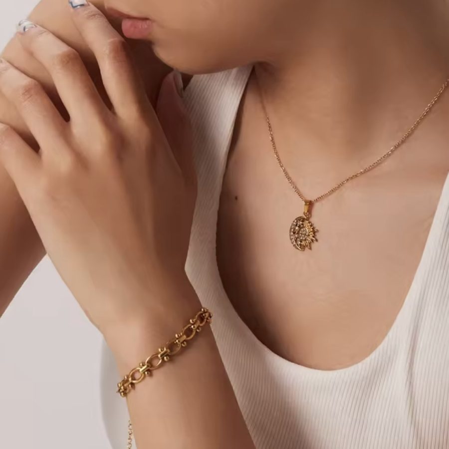 Sun & Moon Necklace (Stainless Steel) - Image 2